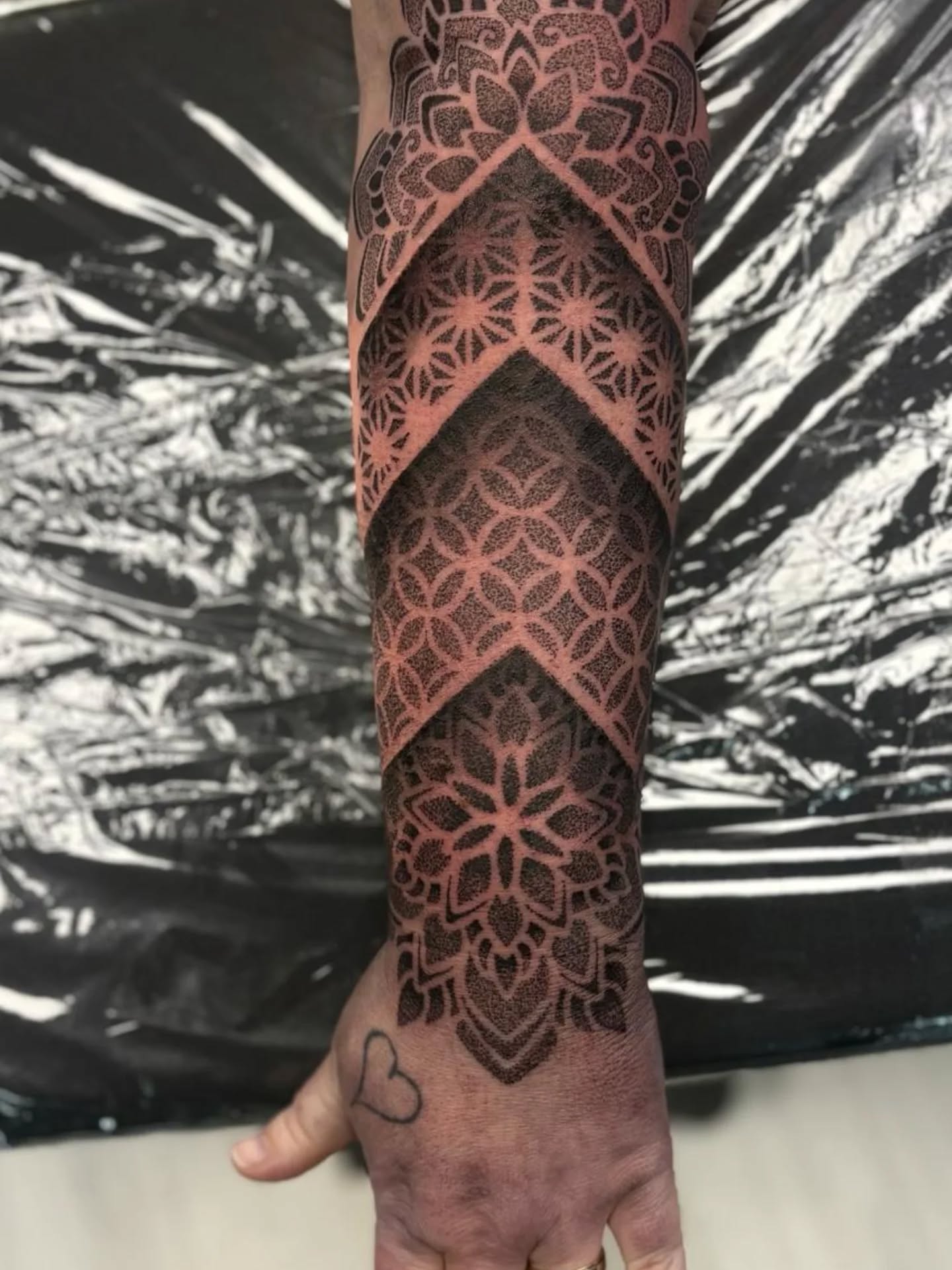 Geometric ornamental tattoo