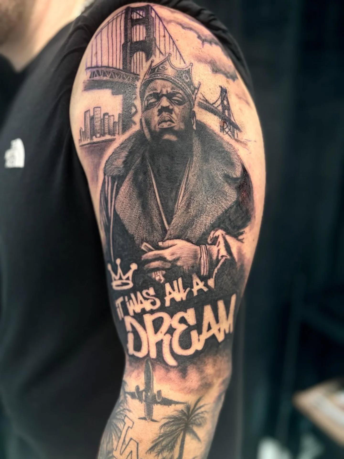 Biggie portrait tattoo